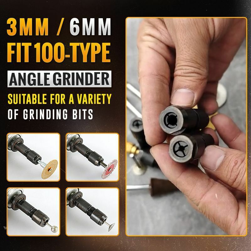 Adaptador modificado para 100-Type Angle Grinder, reta Grinder Chuck, M10 Thread, Angle Grinder Parts, 3mm, 6mm
