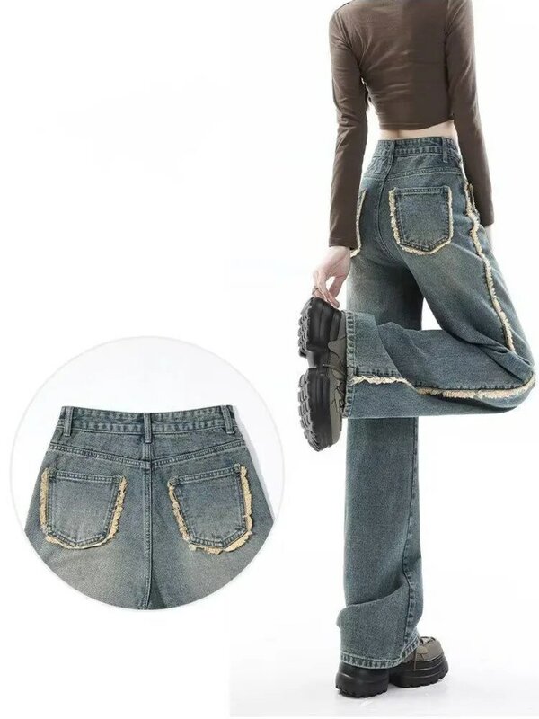 Wiosna i jesień New INS Jeans naturalna talia leniwy spodnie dla kobiet Temperament moda wszechstronne popularne damskie jeansy