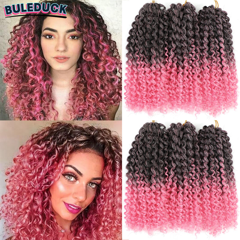 Trenzas cortas de ganchillo Marlybob, extensiones de cabello trenzado Jerry Curl ombré, Passion Twist