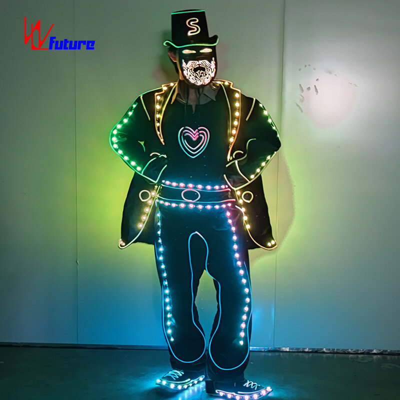 Future lumière LED et fibre optique 303, peut contrôler la danse, vêtements de sport