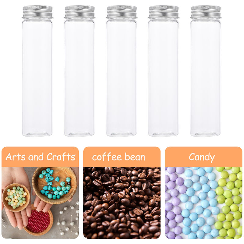 Tubes Test With Plastic Caps Clear Screw Tube Lids Candy Plants For Bath Salt Favor Party Cap Organizer Small Bottles Tubing