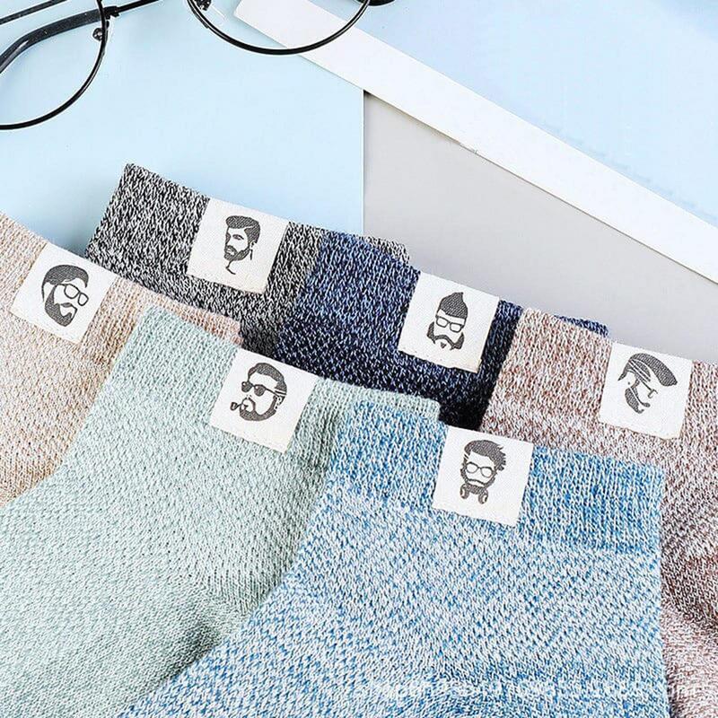 Calcetines tobilleros de algodón para hombre y mujer, medias finas de corte bajo con etiqueta de tela, transpirables, 5 pares