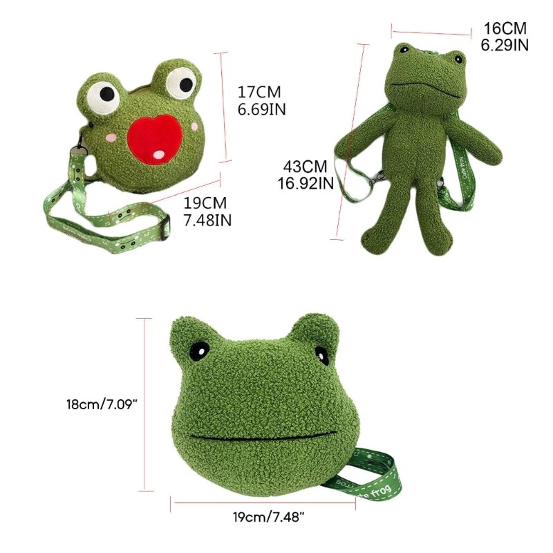Brzydka kreskówka dla żaby torba pluszowa torba na ramię prezent na walentynki