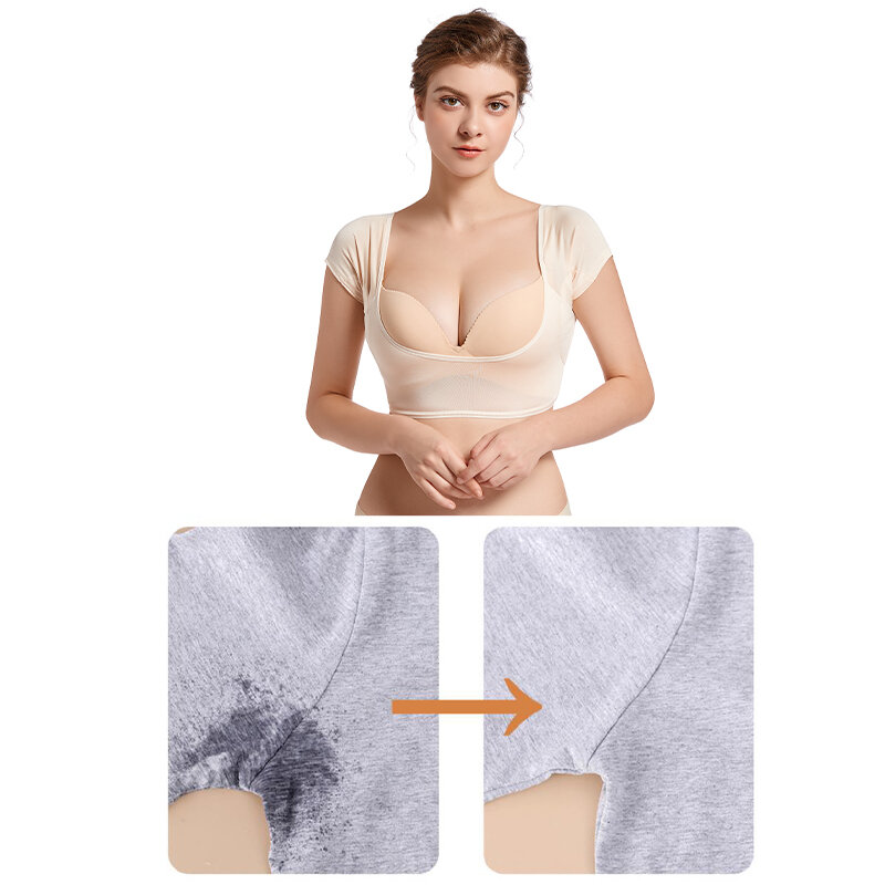 Coussinets anti-transpiration pour femmes, en forme de T-shirt lavable, sous-ati elles, protection absorbante, dépistolet ants absorbants