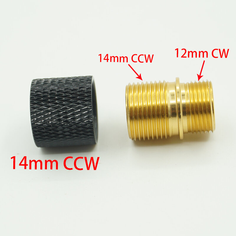 Adaptador de conversión de rosca en el sentido de las agujas del reloj, tornillo roscado de aluminio de 14mm CCW a 12mm CW, 14mm