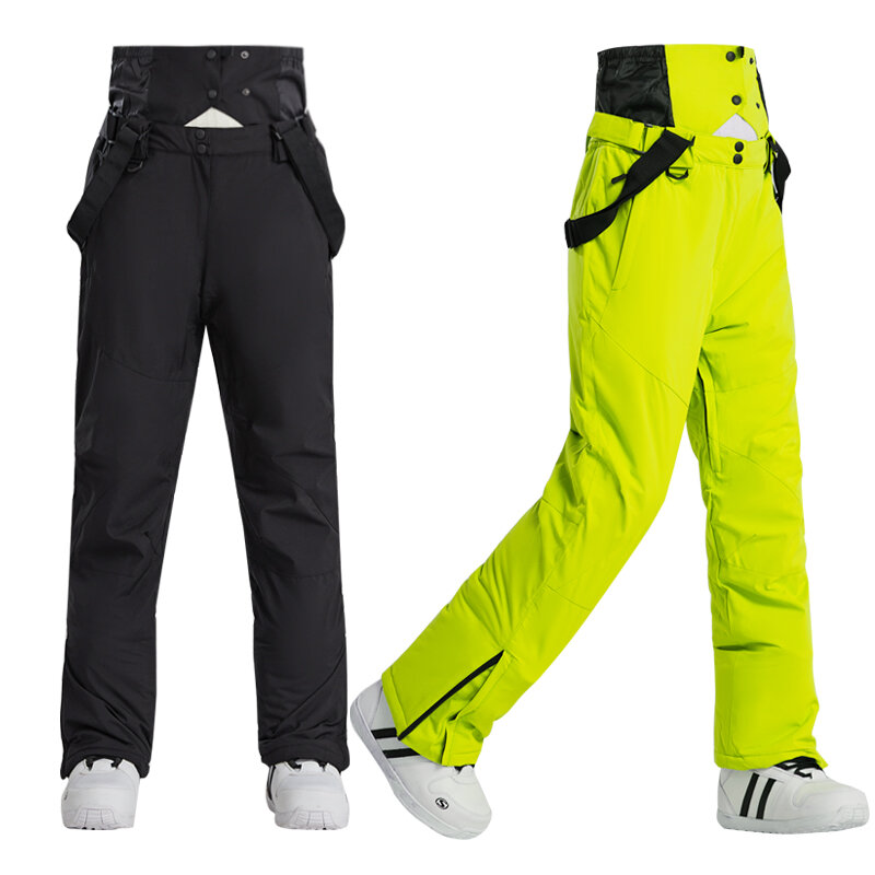 Pantalon de ski chaud pour homme, optique d'hiver, coupe-vent, pantalon à bretelles imperméable, grande taille, FJSnow 506, haute qualité
