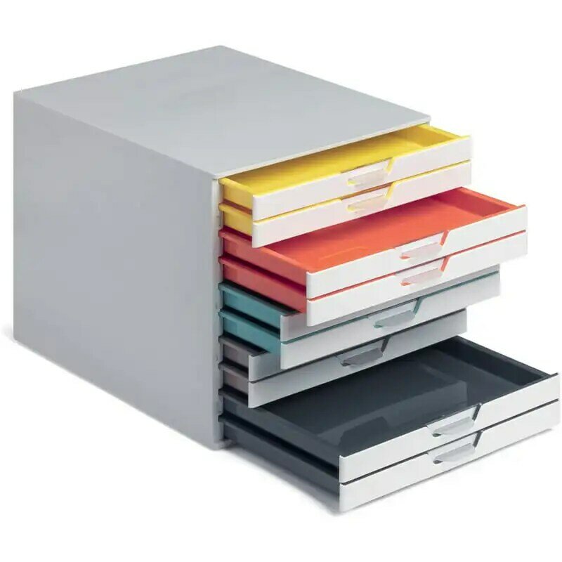 Varicolor Mix 10 Schubladen Desktop Aufbewahrung sbox, weiß/mehrfarbig-10 Schubladen (s) - 11 "Höhe x 11.5" Breite x 14 "Tiefe-Desktop-