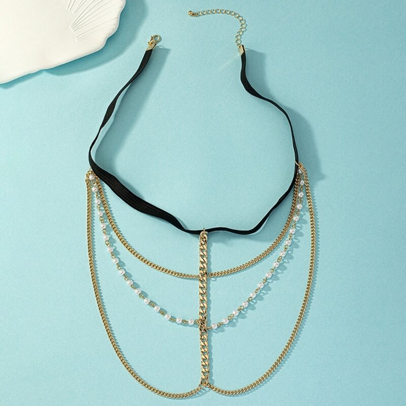 Delicate Pearl Beads Leg Chain Woman Sexy Elastic Thigh Chain Dance Jewelry Dropship