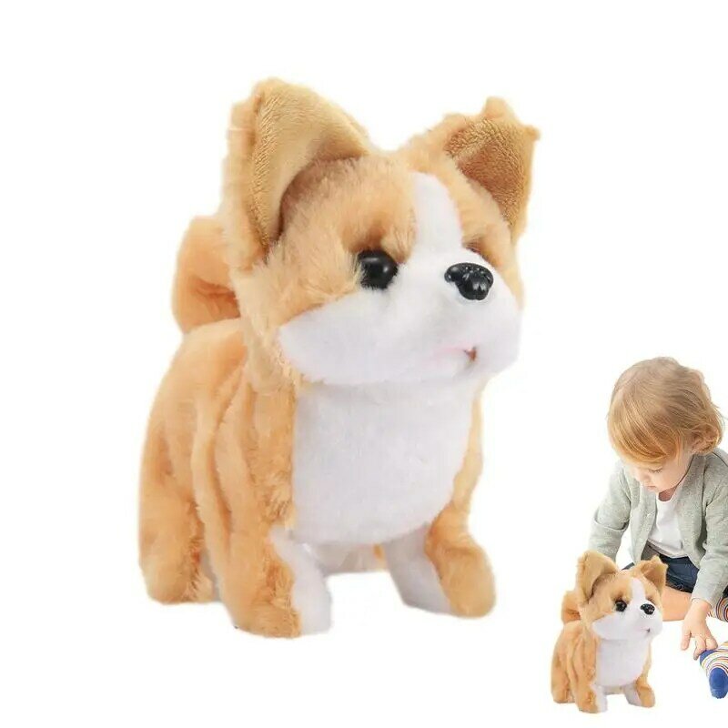 Plush Puppy Toy Electronic Interactive Pet Dog Wagging Tail Walks And Barks Montessori Toys for Girls Boy Birthday New Year Gift