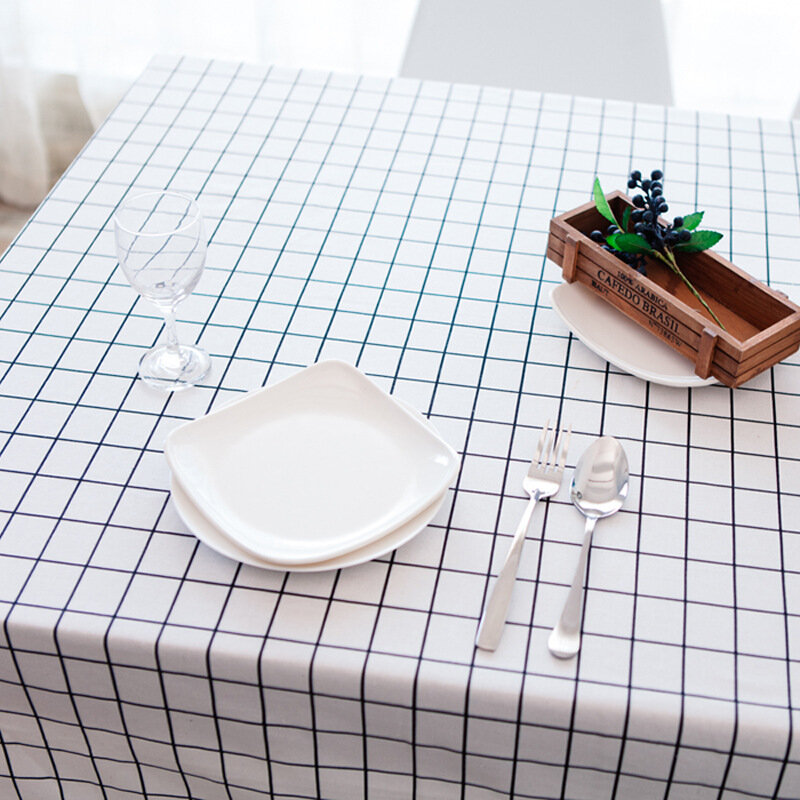 ผ้าปูโต๊ะผ้าลินินทรงสี่เหลี่ยมสไตล์ชนบทผ้าคลุมโต๊ะรับประทานอาหารโต๊ะกาแฟชาตกแต่งบ้านสิ่งทอ