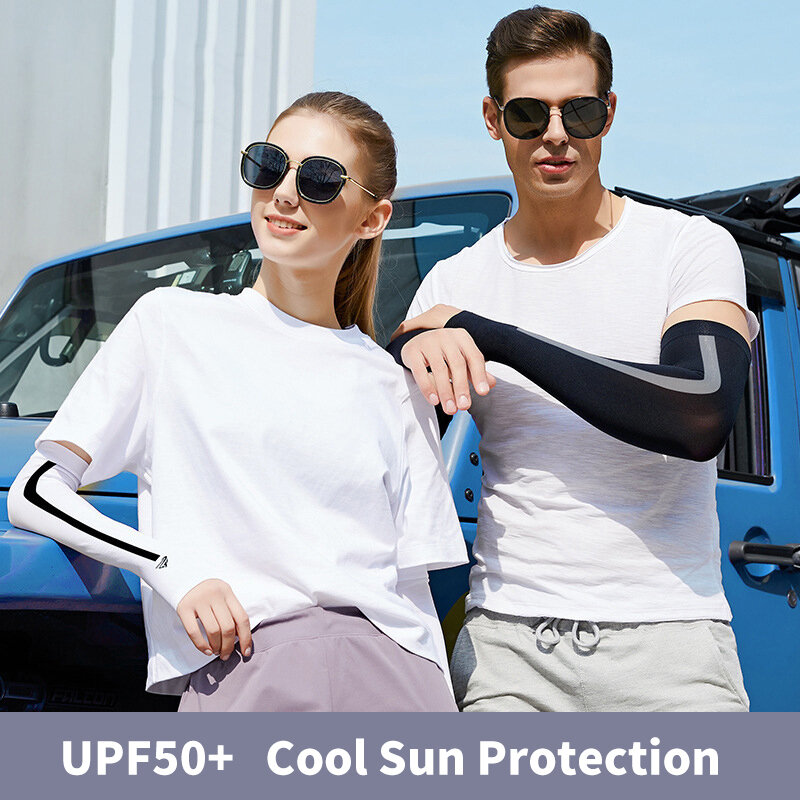 Летние шелковые солнцезащитные рукава для мужчин и женщин
