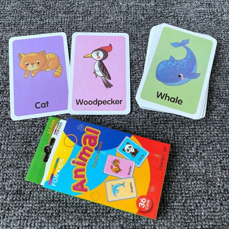 36pcs Preschooler Early Learning English Learning Color Food Learning Cards Flash Cards Educational Toy Memory Training