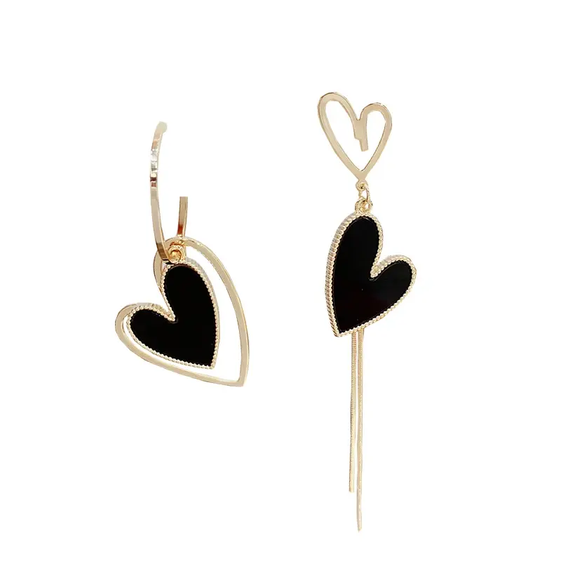 Asymmetric Hollow Love Long Tassel Earrings Korean Temperament Ins 2023 New Trend Earrings Exquisite Women Jewelry Earrring