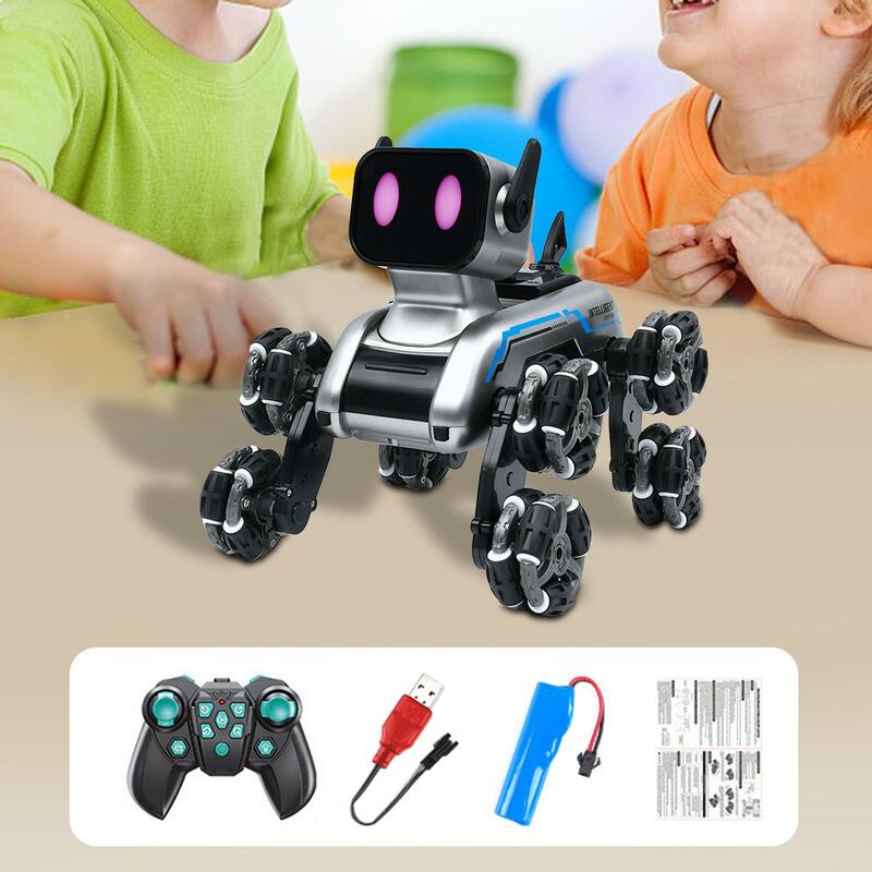 Robot anjing pintar, mainan anjing Robot Remote Control lucu dengan musik mata LED untuk hadiah unik hiburan dewasa remaja