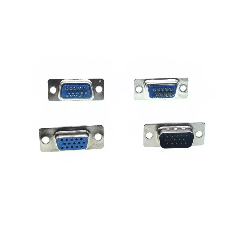 DB15 3 rzędy równoległy Port VGA HDB9 15 Pin D Sub męski żeński złącze lutowane plastikowa powłoka