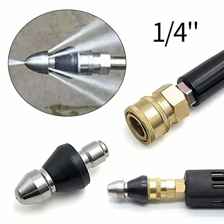 Drain Accessories High Pressure Pipe Dredging Cleaning Nozzle 1/4 Inch Washer Sewer Nozzle Cleaning Water Sprayer Pipe Dredger