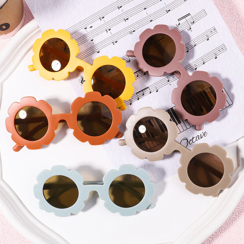 Kacamata Hitam Anak-anak Mode Baru 2022 Kacamata Kenyamanan Bundar Tahan Ultraviolet Warna Solid Retro Bayi untuk Anak-anak