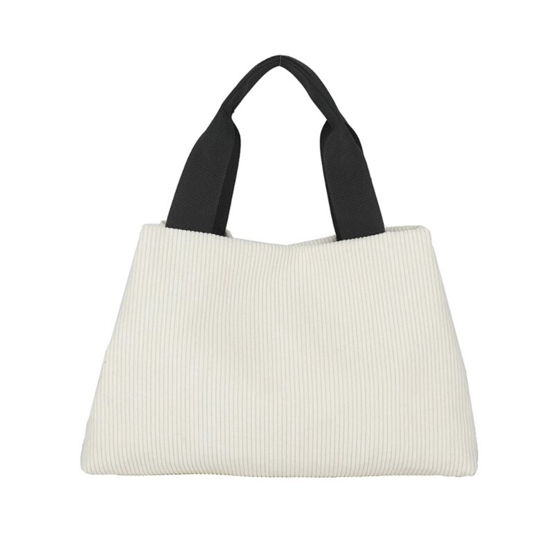 28GD Large Capacity Purse Small Tote Bag Simple Corduroy Handbags Casual Shopping Bag