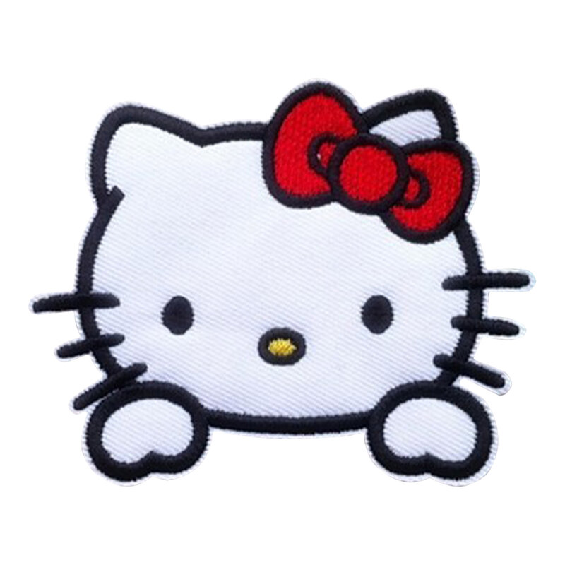 Hello Kitty Cartoon Sanrio Embroidery Patch For Kids Clothes Stickers Shirt Badges Accessories Clothing Diy Embroidery Patch