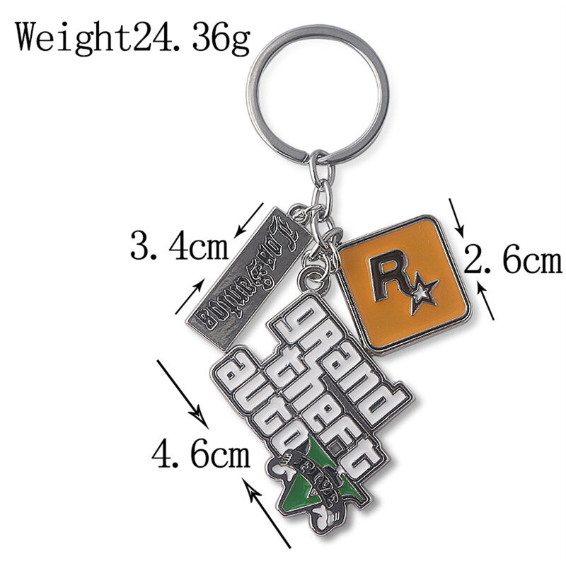 المعطي قلادة مفتاح حامل PS4 Xbox PC Keyfob لعبة GTA الخامس سرقة السيارات الكبرى 5 المفاتيح لمحبي سلسلة مفاتيح حلقة رئيسية llaveros