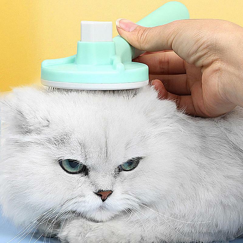 Spazzola Slicker per gatti pettine portatile automatico per la depilazione spazzola flessibile per spargimento di cani con pulsante di rilascio accessori per animali domestici