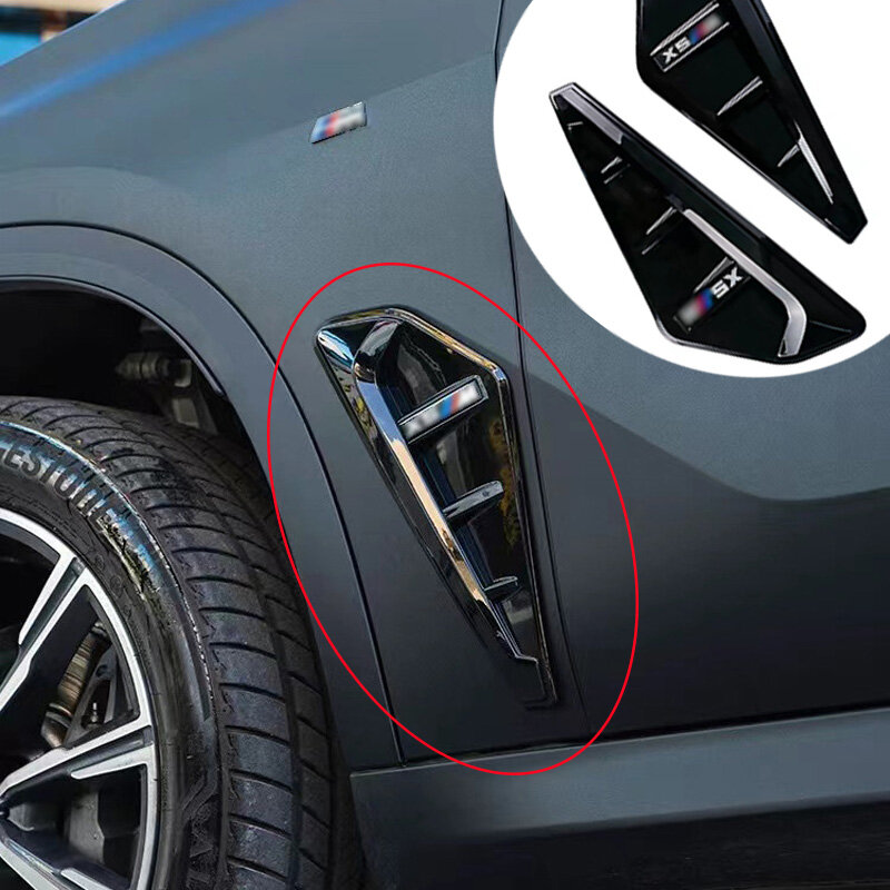 Gill lateral anexada e aberturas de ar laterais, guarnição da tampa do spoiler de moldagem, kit corporal, 2019-2023 BMW X5G05