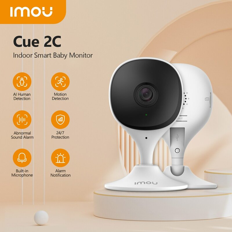 Imou cue 2c 1080pセキュリティアクション屋内カメラベビーモニター暗視デバイスビデオミニ監視wifi ipカメラ