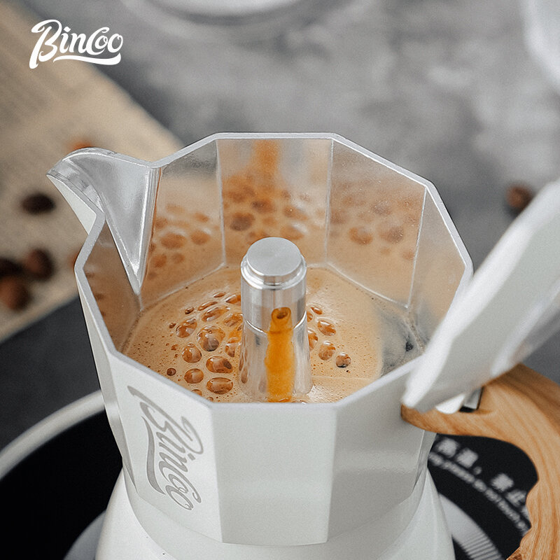 BINCOO 커피 더블 밸브 모카 포트 홈 커피 포트 세트, 소형 에스프레소 핸드 연마기 커피 메이커