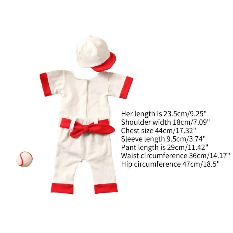 Alat Peraga Fotografi Bayi Seragam Bisbol & Topi Pakaian Foto Pesta Baby Shower
