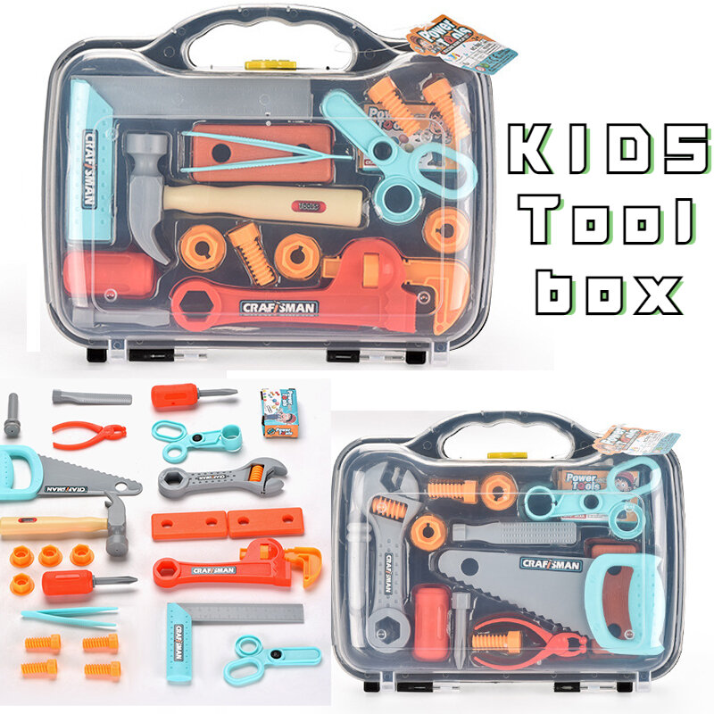 Boîte à outils pour enfants, outil de réparation de simulation AtlanSimulation, jouets d'entraînement aux compétences de base de la vie, cadeau pour enfants