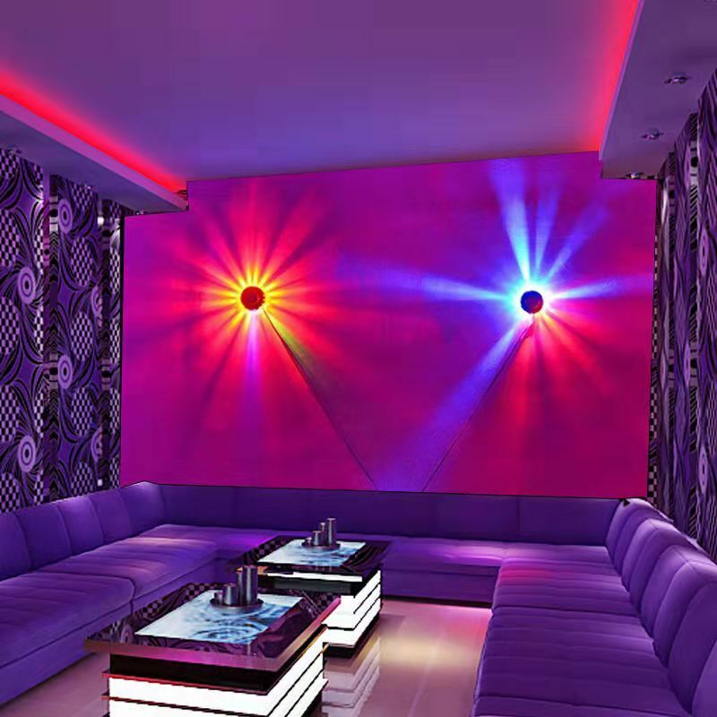 Lampu Latar Panggung Disko Pesta Rumah LED Mini 48 RGB Lampu Kilat Dekorasi Dinding Lampu Luz Lampu Musik Sinar Warna Laser Lampu Luces