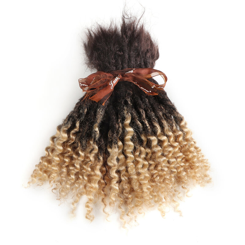 Мягкие человеческие волосы дреды для наращивания кудрявые в конце Freego светлые волосы на всю голову ручной работы 70 стран