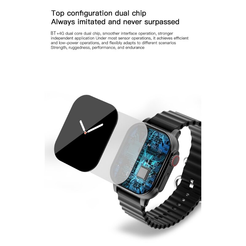남성용 여성용 대형 스크린 피트니스 시계(심박수 포함) 휴대용 스마트 시계