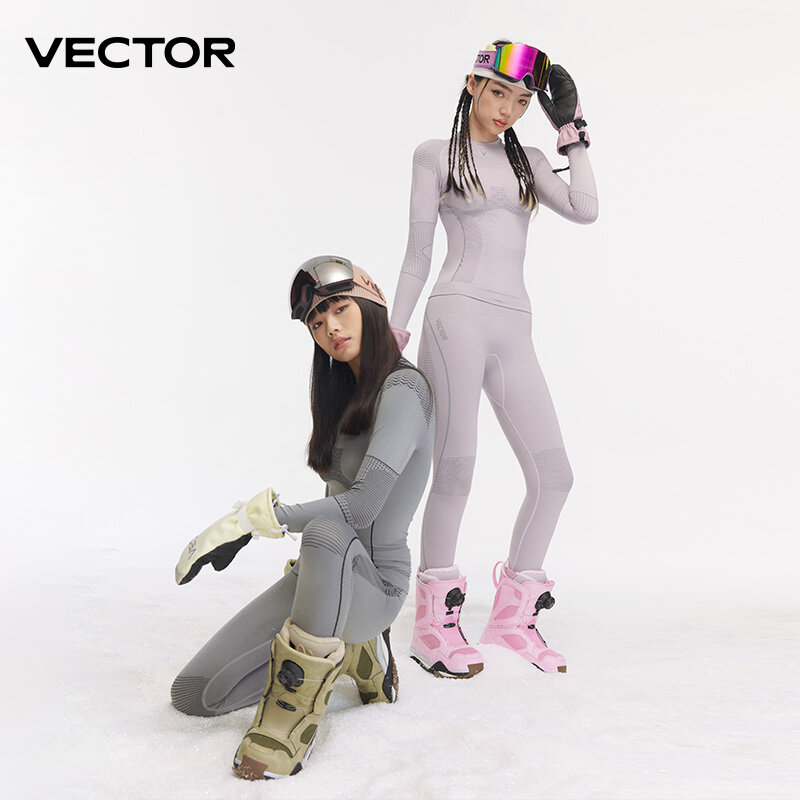 VECTOR-Conjunto de ropa interior térmica de esquí para mujer, chándal deportivo de secado rápido, camisetas ajustadas para ejercicio, chaquetas, trajes deportivos