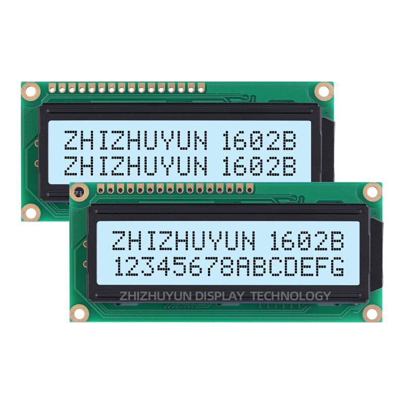 1602B Rev. C-pantalla azul y verde, módulo de pantalla LCD de 20x4 caracteres, controlador HD44780, película amarilla y verde, 16x2