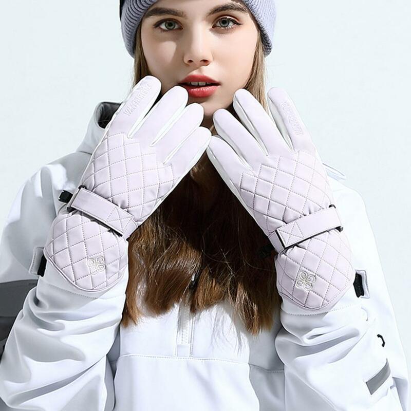 Ladies Gloves 1 Pair Popular Thickened Super Soft  Water Resistant Ski Motorcycle Gloves for Skiing