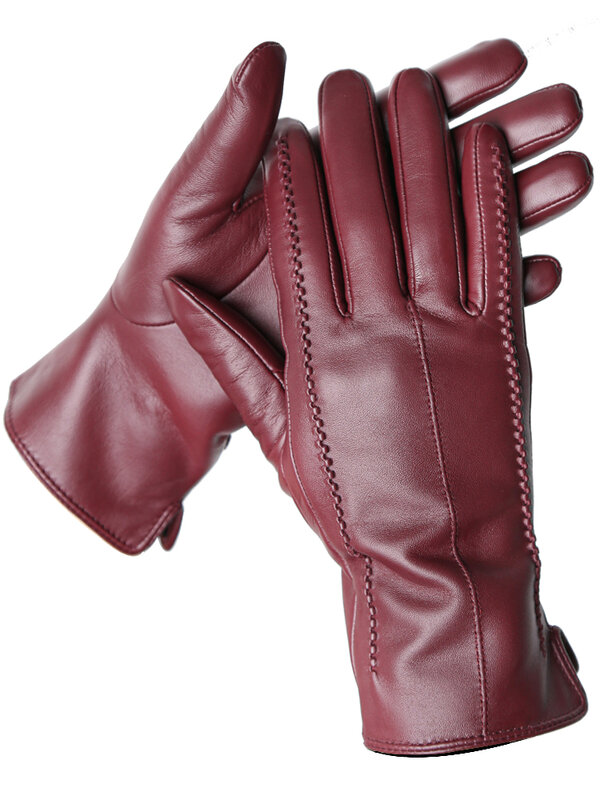 Перчатки женские кожаные, зимние, утепленные, с вельветовой подкладкой, тонкие, для сенсорного экрана, водительские, 2226
