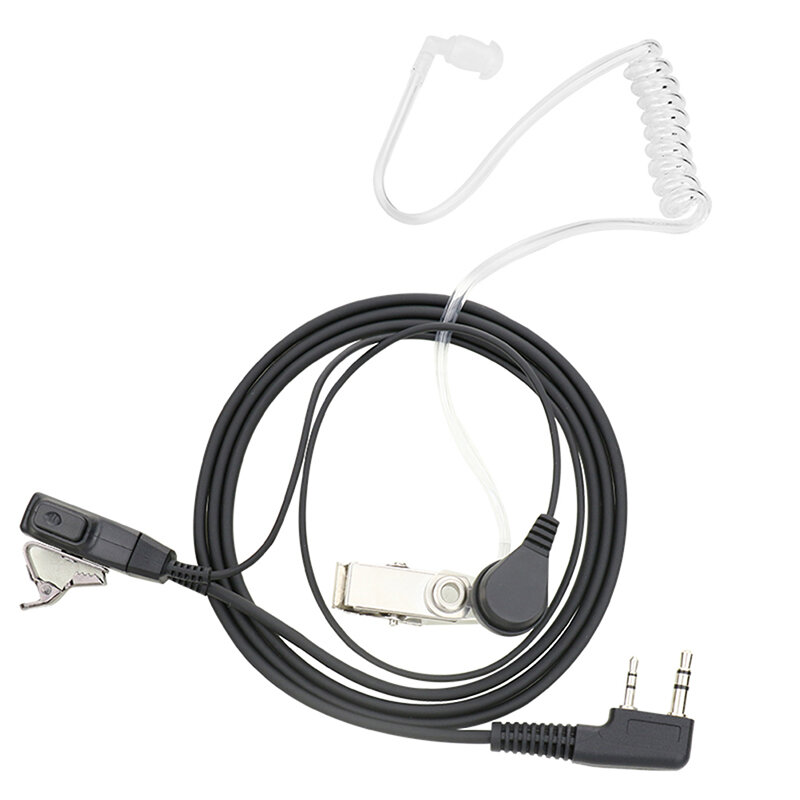 Auriculares de tubo acústico de aire de PVC para Baofeng, walkie-talkie, puerto K, PTT con micrófono para UV-5R 888s, auriculares protectores