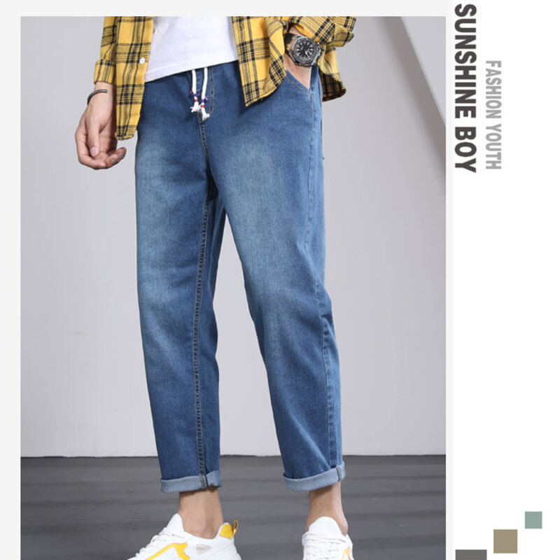 Męskie jeansy męskie spodnie prosta konstrukcja wysokiej jakości przytulne wszystkie mecze studenci codzienne dorywczo koreański moda Ulzzang Ins 3XL
