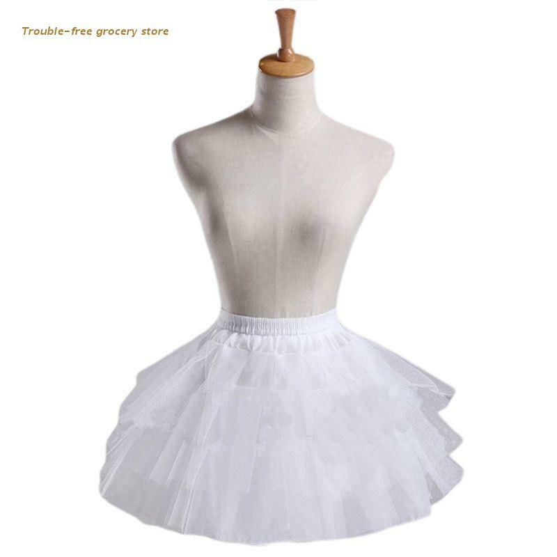 Cosplay maid wear lolita pettiskirt curto sem aros petticoat meninas ballet malha fio saia petticoats