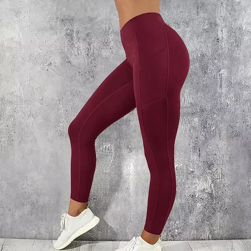 Sportswear Woman Gym Leggings Pocketed Yoga Pants Fitness Running Pants Stretchy Sportswear Plus Size Sports Gym Pant for Women