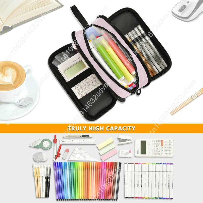 New Polyester Double Layer Pencil Case Large Capacity School Student Kids Make Up Bag Pen Box Pouch Pencil Bag Stationery Supply