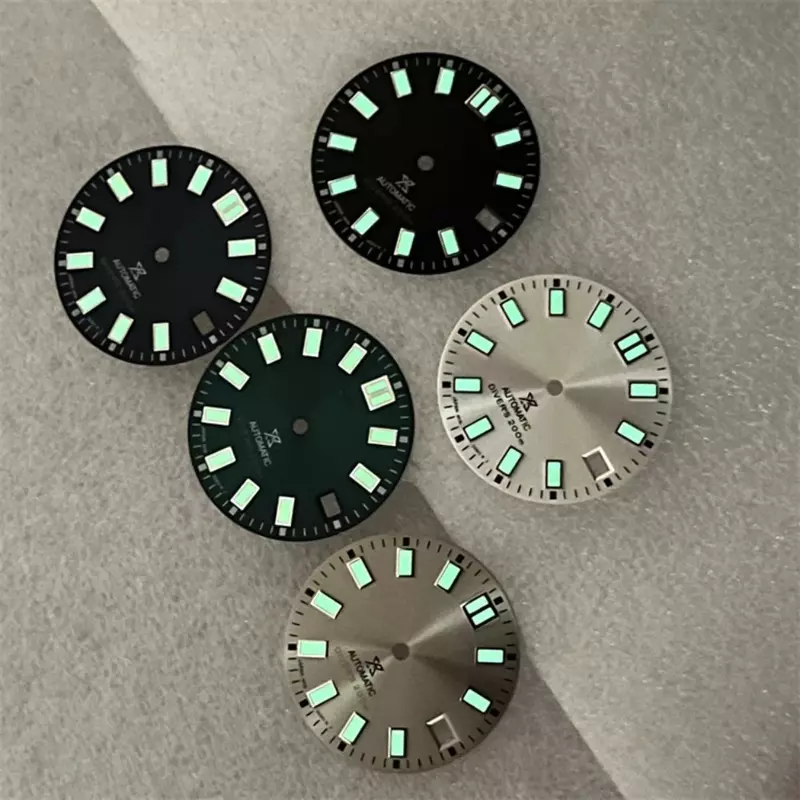 28.5mm Watch Dial Green Luminous Watch Faces Men's Watch Accessories Repair Parts Suitable for NH35/NH36 Movement