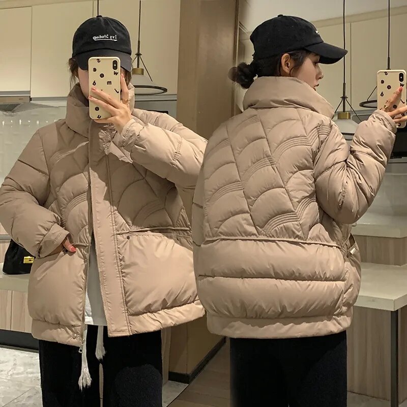 2023 New Puffer Coat Down Cotton Jacket Women Korean Winter Parkas Loose Outerwear Thick Warm Cotton Padded Coat