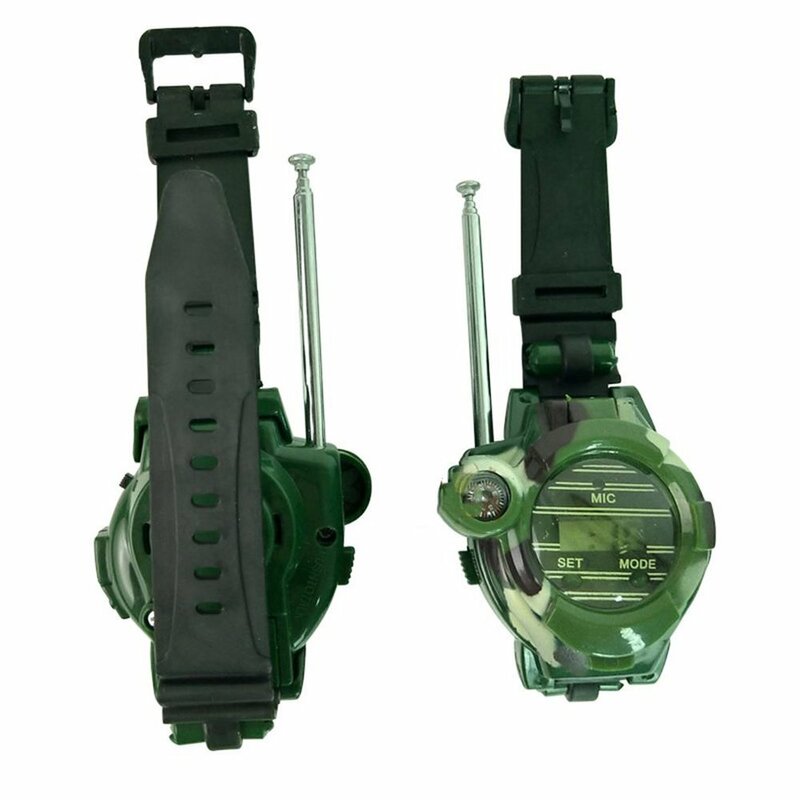 2ชิ้นใหม่ walkie talkies นาฬิกาของเล่นสำหรับเด็ก7 in 1ลายพราง2ทางวิทยุมินิ walky talky interphone นาฬิกาของเล่นเด็ก