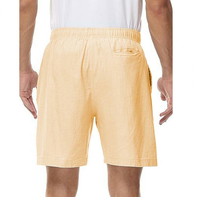 Drawstring Beach Shorts Men's Summer Fitness Shorts with Elastic Waist Drawstring Featuring Pockets for Running for Men
