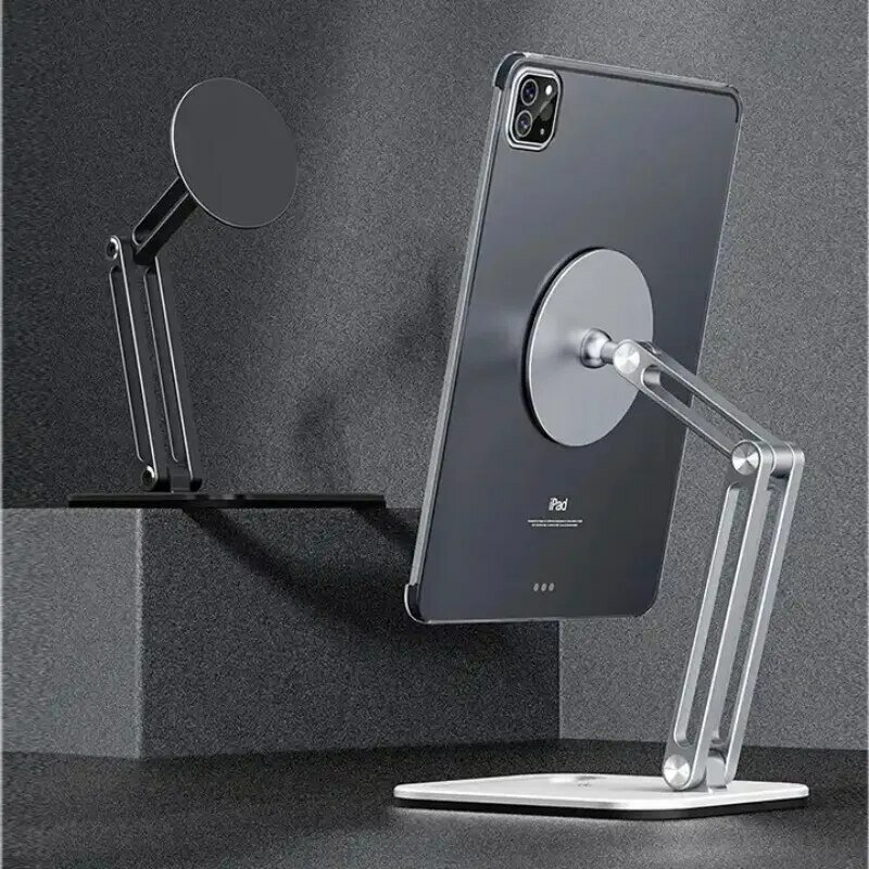 Aluminum Alloy Portable Folding Mobile Phone Tablet Desktop Magnetic Support Tablet Stand for iPad Air Pro Xiaomi Redmi Huawei