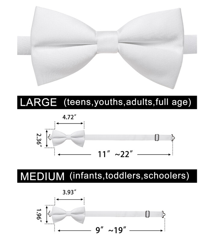 Satin White Pre-tied Bowtie for Father and Son Wedding Family Party Adjustable Men's Bow Tie Boy Butterfly Knots галстук Gifts