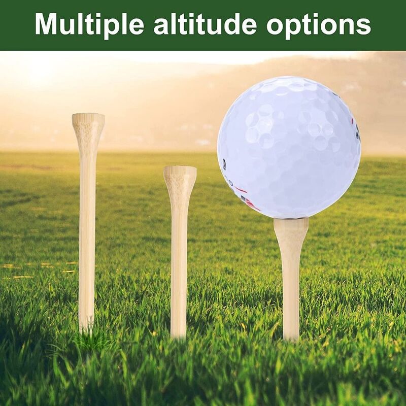 Pemegang Golf Spike Biodegradable tanpa gesekan asli bola bambu kuku profesional praktis luar ruangan alat Olahraga 100 buah