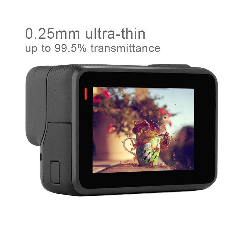 Tempered Glass Lens + LCD Screen Protector for GoPro Hero 7 Hero 6 Hero 5 Black Camera Protective Film for Go Pro 7 White Silver